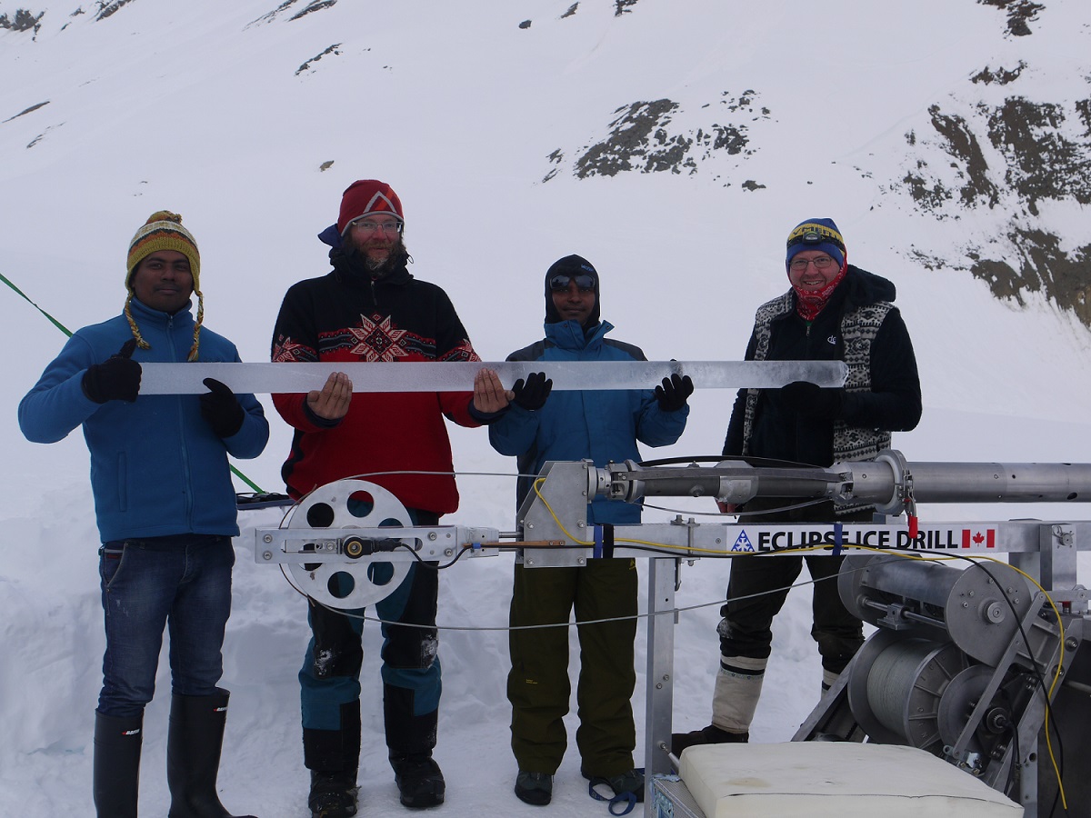 Ice core recovered by our team.